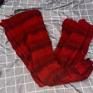Red and Black Knit Scarf